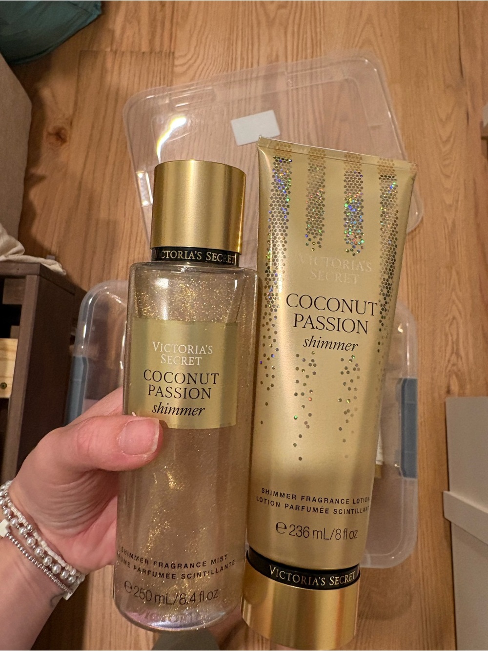Victoria’s Secret coconut passion shimmer set